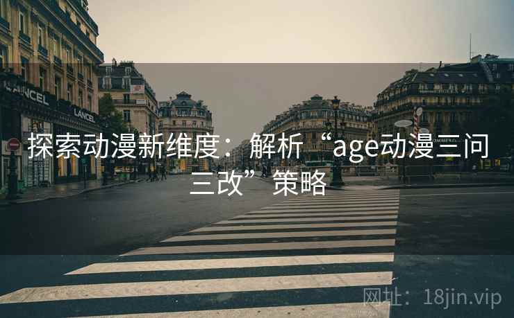 探索动漫新维度：解析“age动漫三问三改”策略